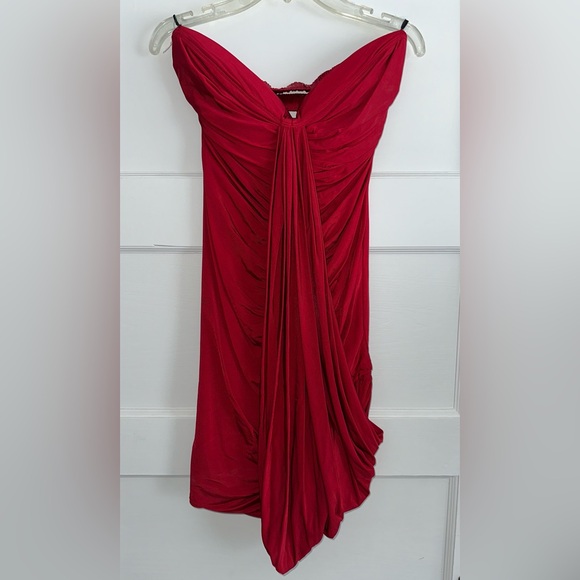 Bebe Red Strapless Mini Dress - Picture 4 of 9
